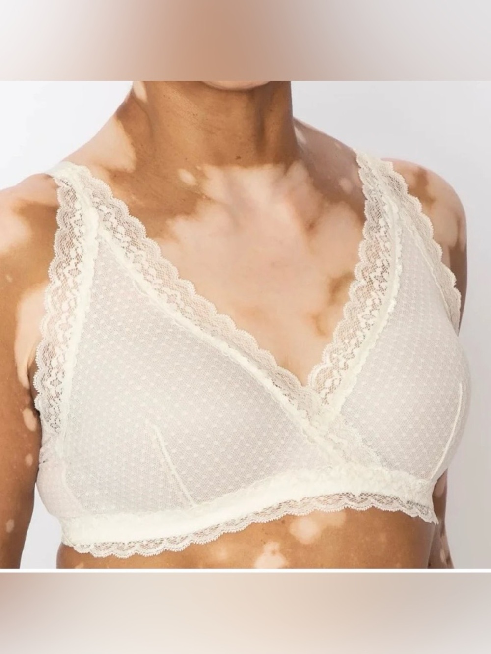 NWT• AnaOno Susan Ivory Lace Wrap Bralette XXL Pocketed Post Surgery Coquette